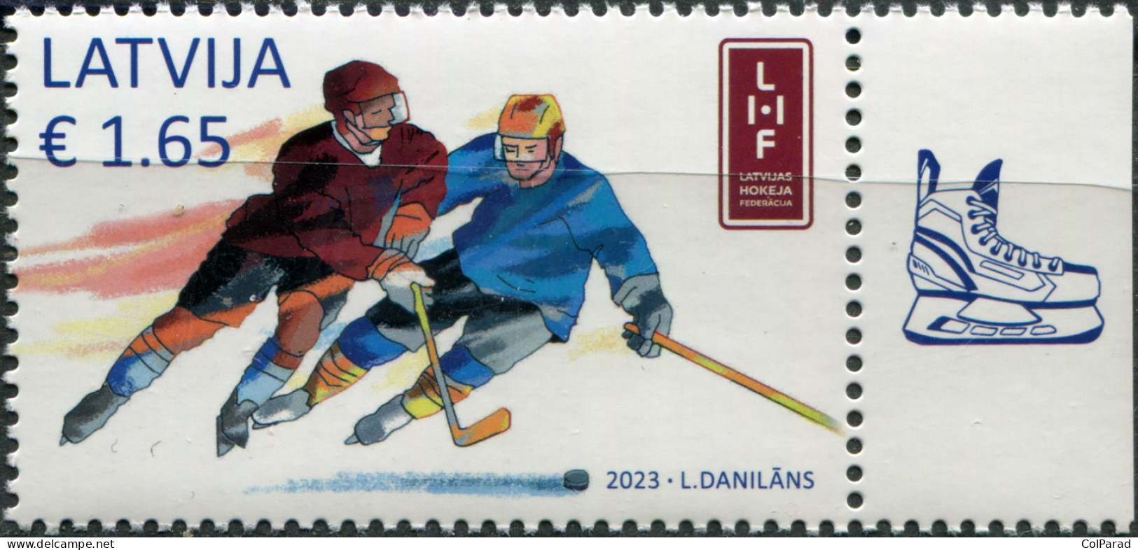 LATVIA - 2023 - STAMP MNH ** - World Ice Hockey Championships (VI) - Lettonie