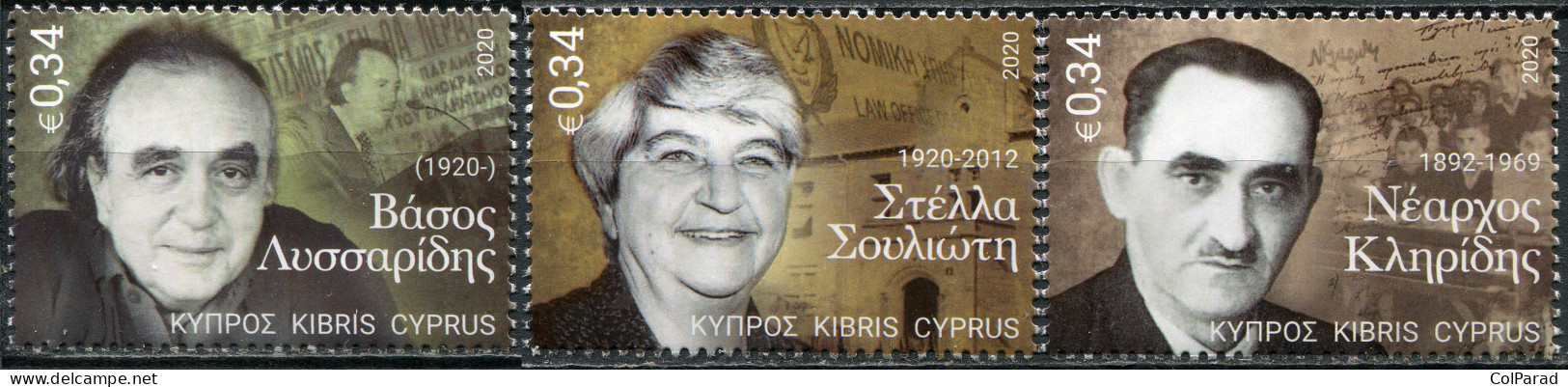 CYPRUS - 2020 - SET OF 3 STAMPS MNH ** - Famous People Of Cyprus - Nuevos