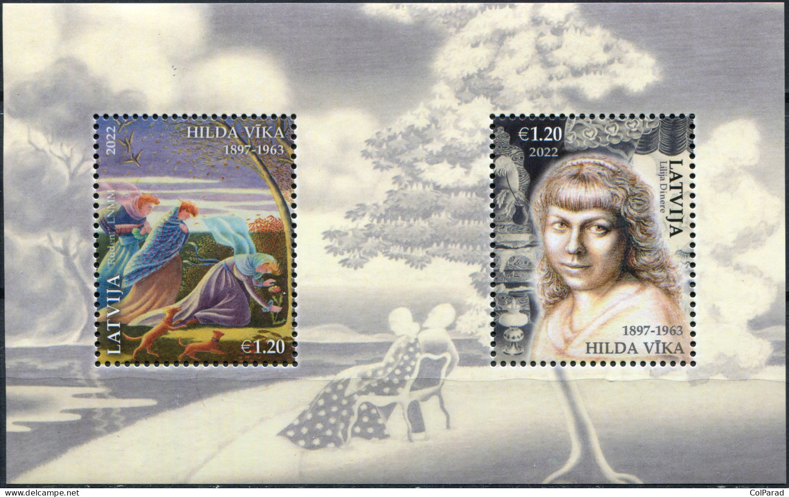 LATVIA - 2022 - SOUVENIR SHEET MNH ** - Hilda Vīka, Artist - Letland