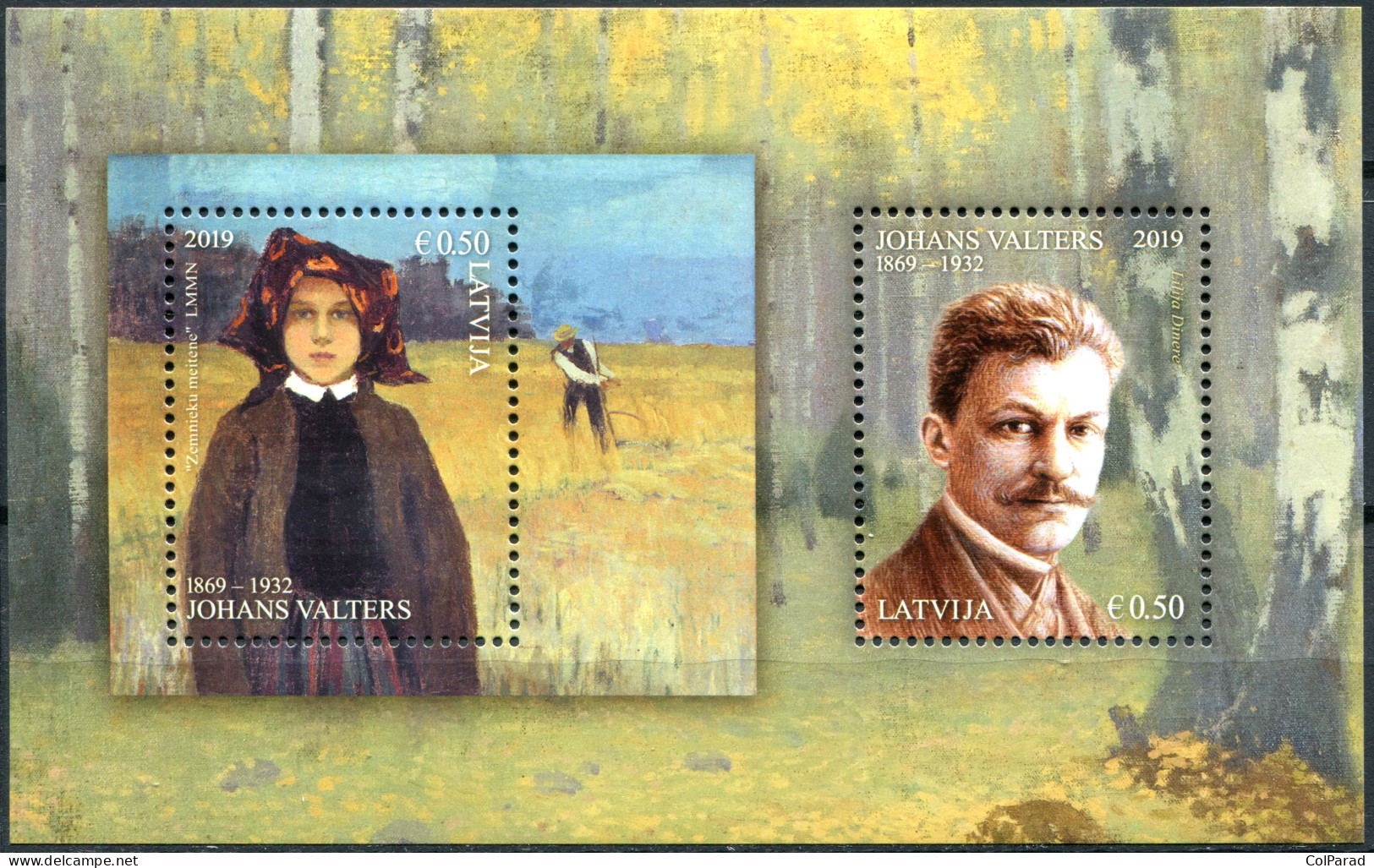 LATVIA - 2019 - S/S MNH ** - 150th Birth Anniversary Of Janis Valter, Artist - Lettonie