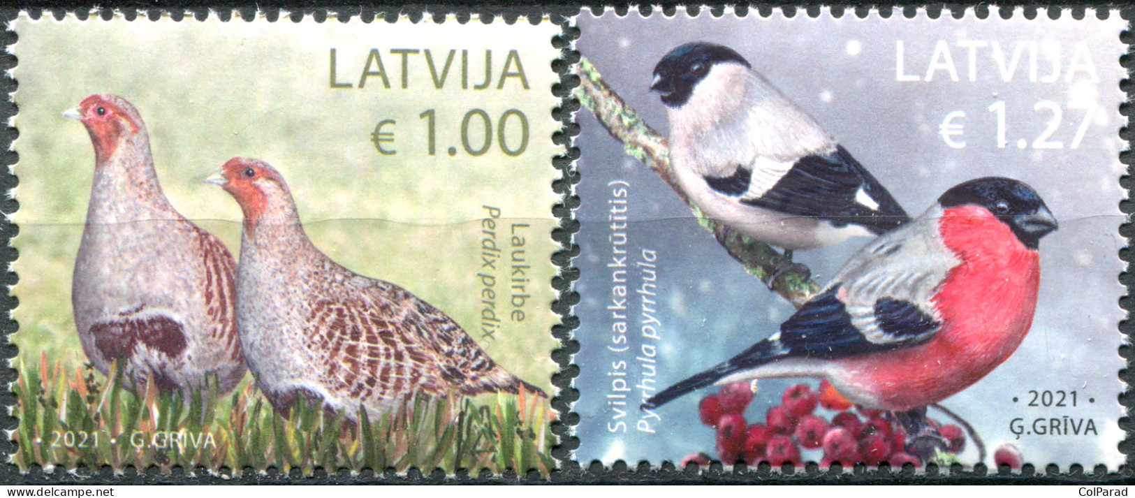LATVIA - 2021 - SET OF 2 STAMPS MNH ** - National Birds - Letland