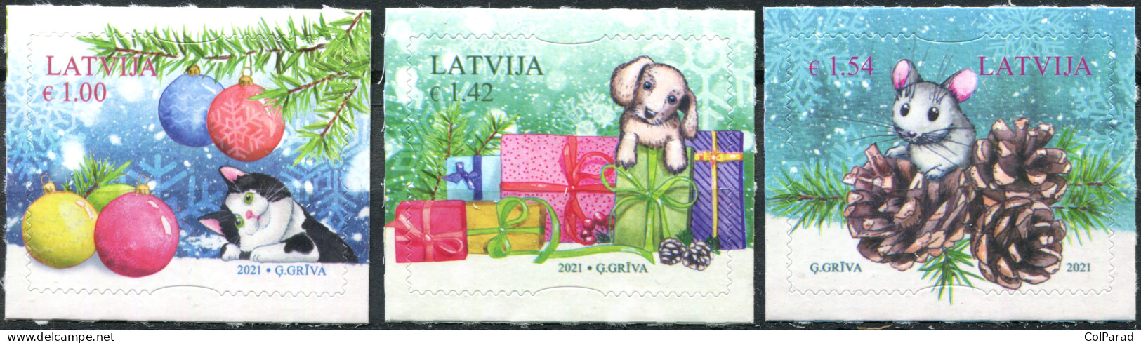 LATVIA - 2021 - SET OF 3 STAMPS MNH ** - Christmas - Letland