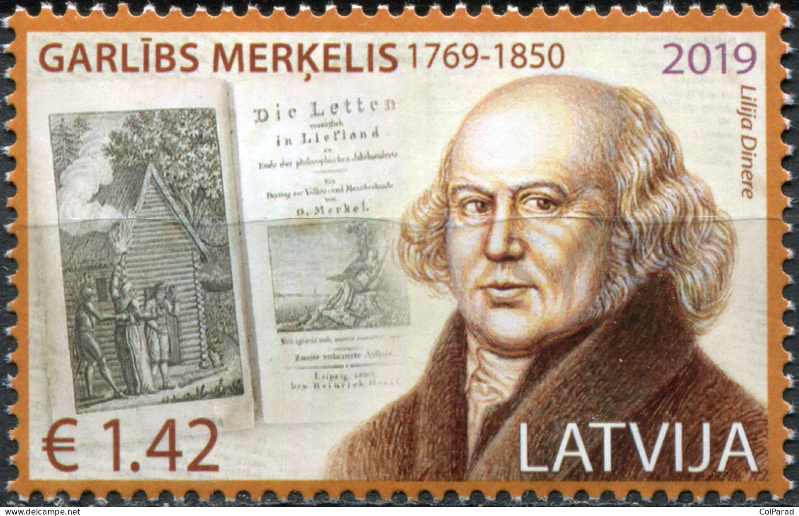 LATVIA - 2019 - STAMP MNH ** - 250 Years Of Birth Of Garlībs Merķelis, Author - Letland