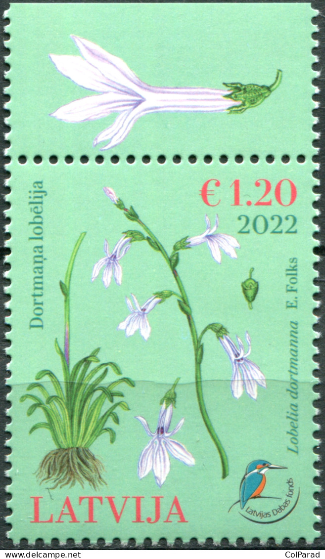 LATVIA - 2022 - STAMP MNH ** - Water Lobelia (Lobelia Dortmanna) (III) - Letland