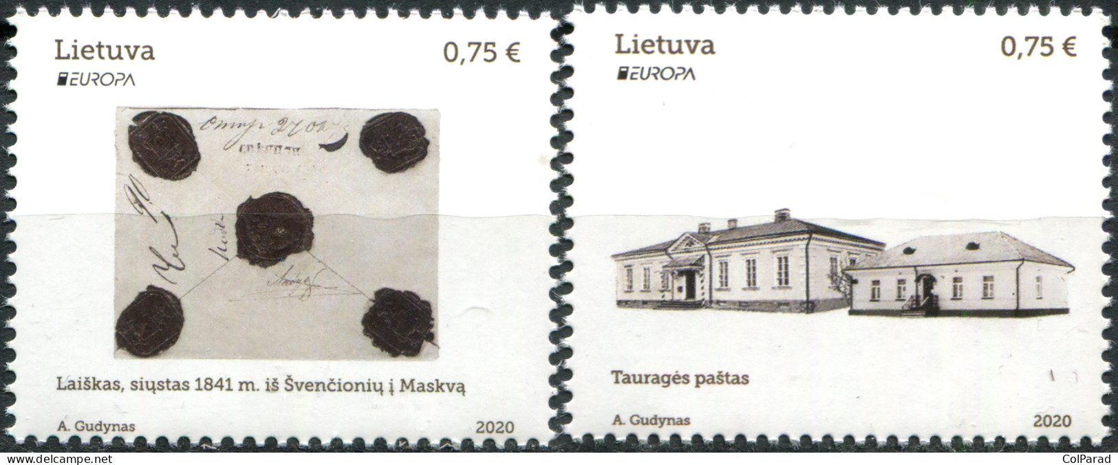 LITHUANIA - 2020 - SET OF 2 STAMPS MNH ** - Ancient Postal Routes - Lithuania