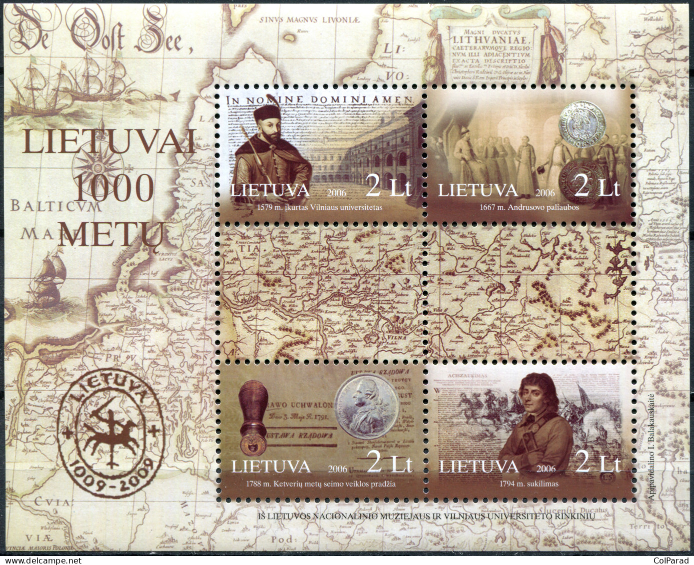 LITHUANIA - 2006 - SOUVENIR SHEET MNH ** - Millennium Of Lithuania - Lithuania