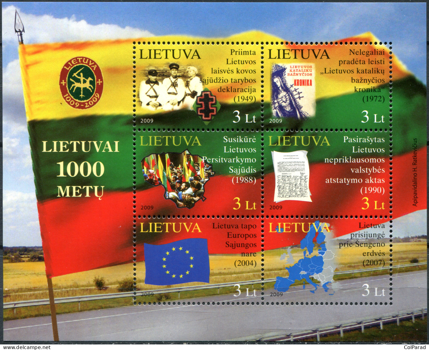 LITHUANIA - 2009 - SOUVENIR SHEET MNH ** - Millennium Of Lithuania - Lithuania