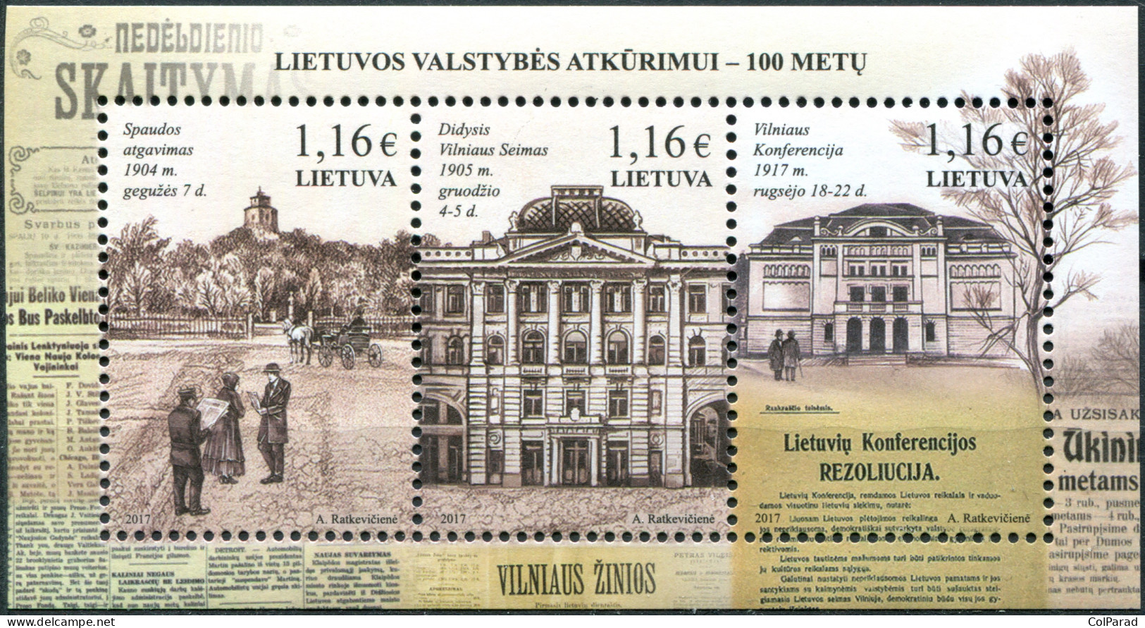 LITHUANIA - 2017 - MNH ** - Centenary Of The Restoration Of The Lithuanian State - Lithuania