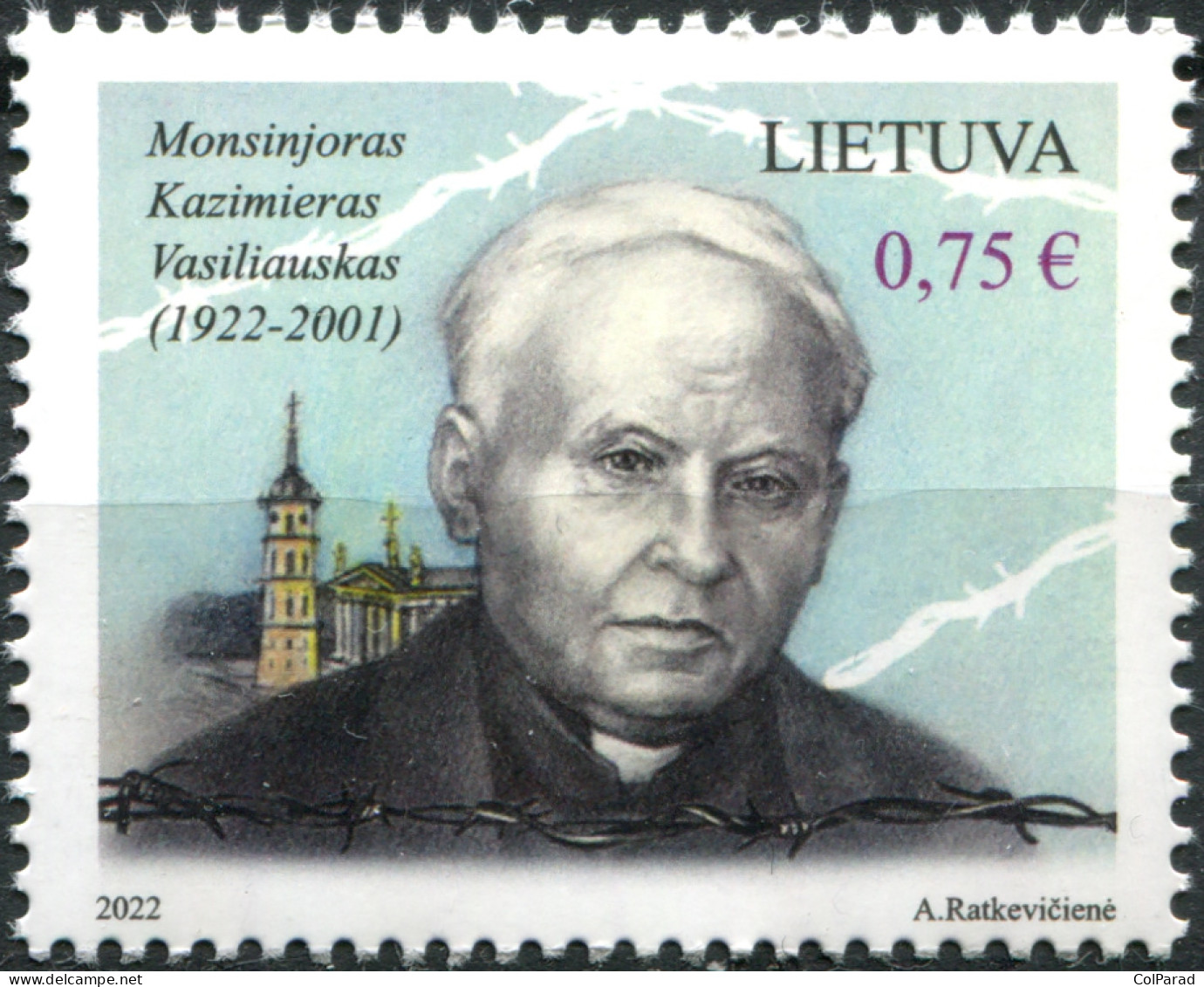 LITHUANIA - 2022 - STAMP MNH ** - Monsignor Kazimieras Vasiliauskas - Lituania
