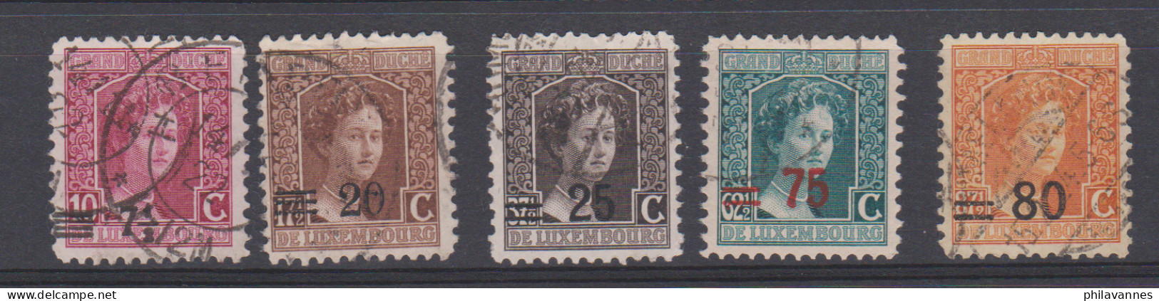 Luxembourg,n°113A 115+115A+116+117 ( Lux/ 2.1) - 1914-24 Marie-Adélaida