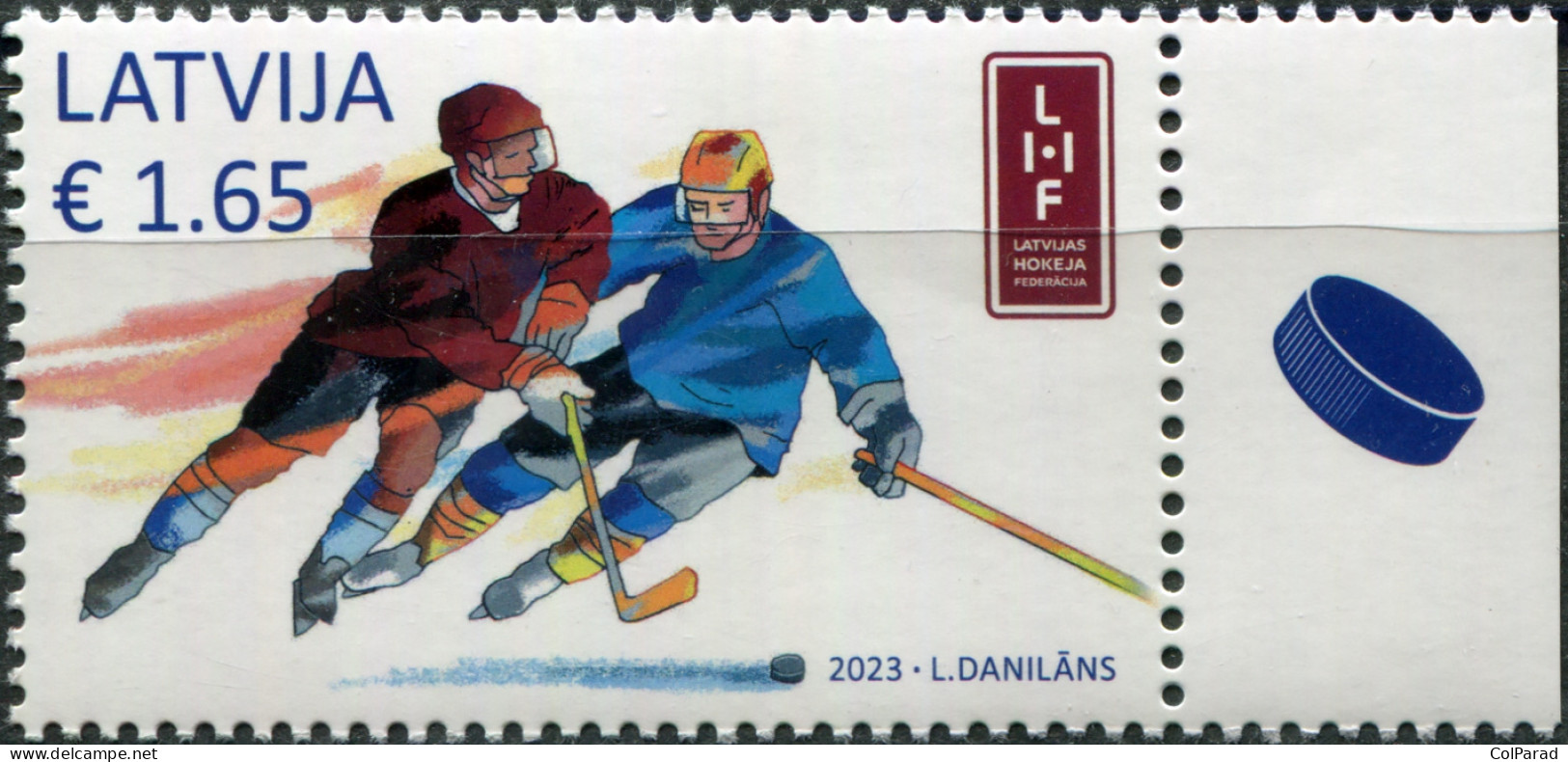 LATVIA - 2023 - STAMP MNH ** - World Ice Hockey Championships (V) - Letonia