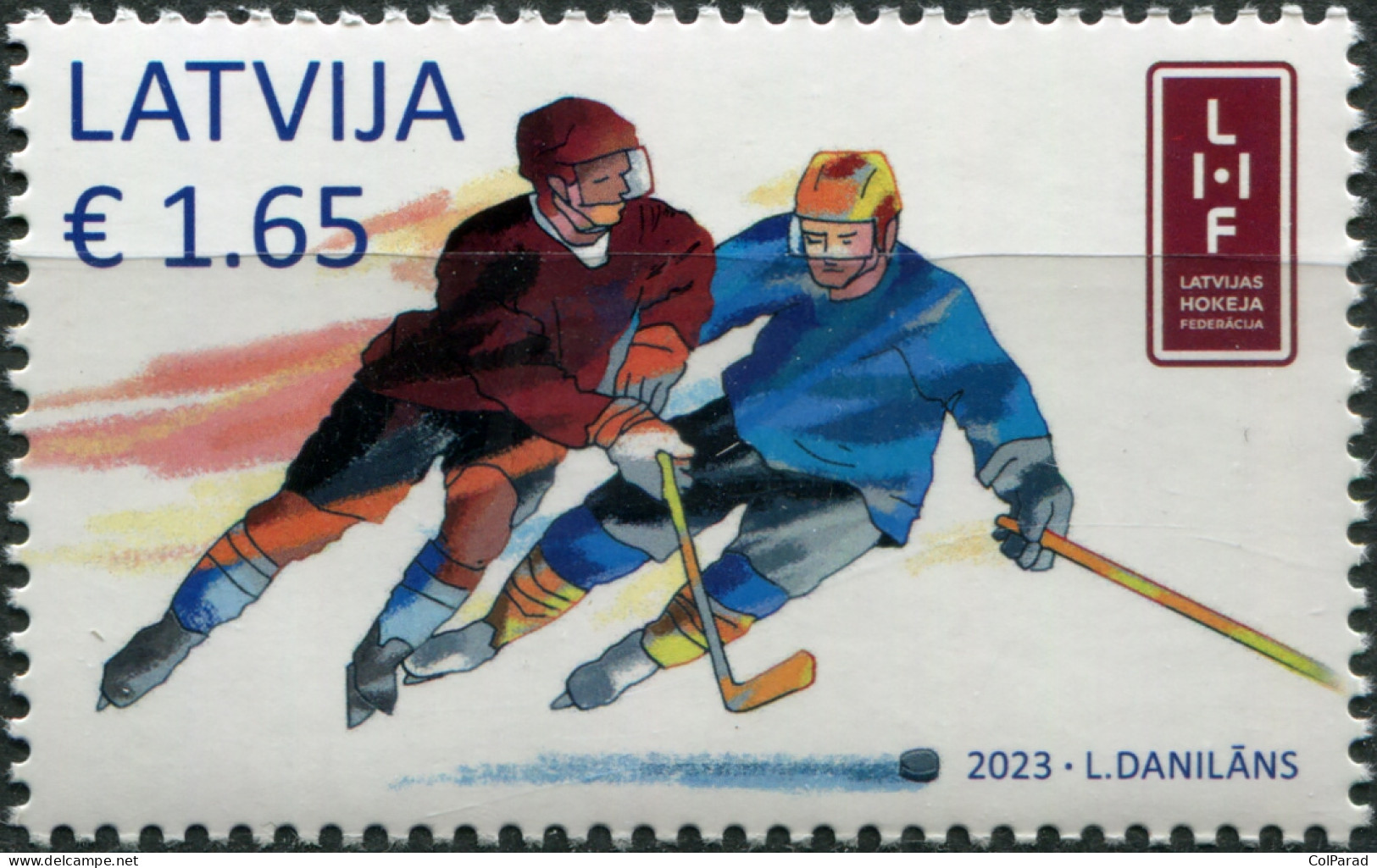 LATVIA - 2023 - STAMP MNH ** - World Ice Hockey Championships (III) - Letonia