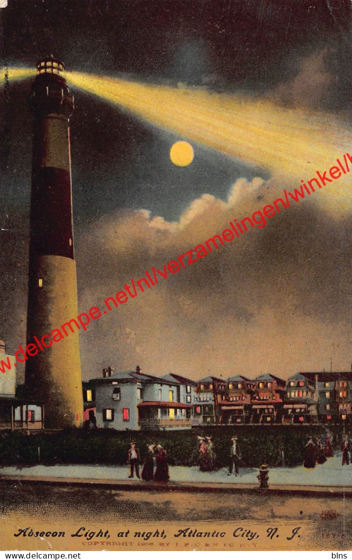 Absecon Light At Night - Atlantic City New Jersey - 1910 - United States - Atlantic City