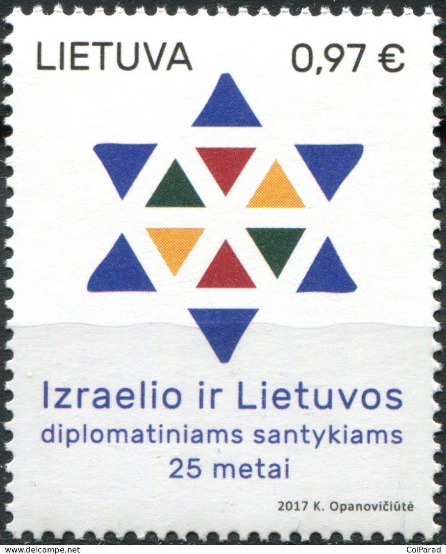 LITHUANIA - 2017 - STAMP MNH ** - Diplomatic Relations With Israel - Lituania