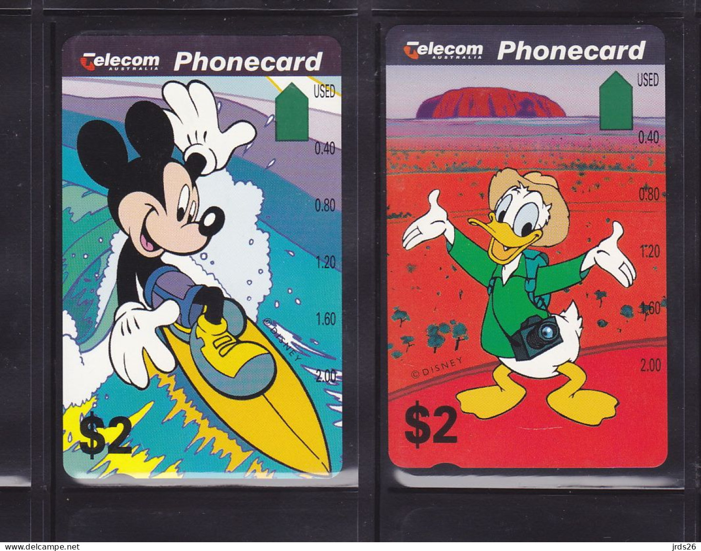 Australia 2 Phonecards Anritsu - - - Disney Mickey And Donald - Australie