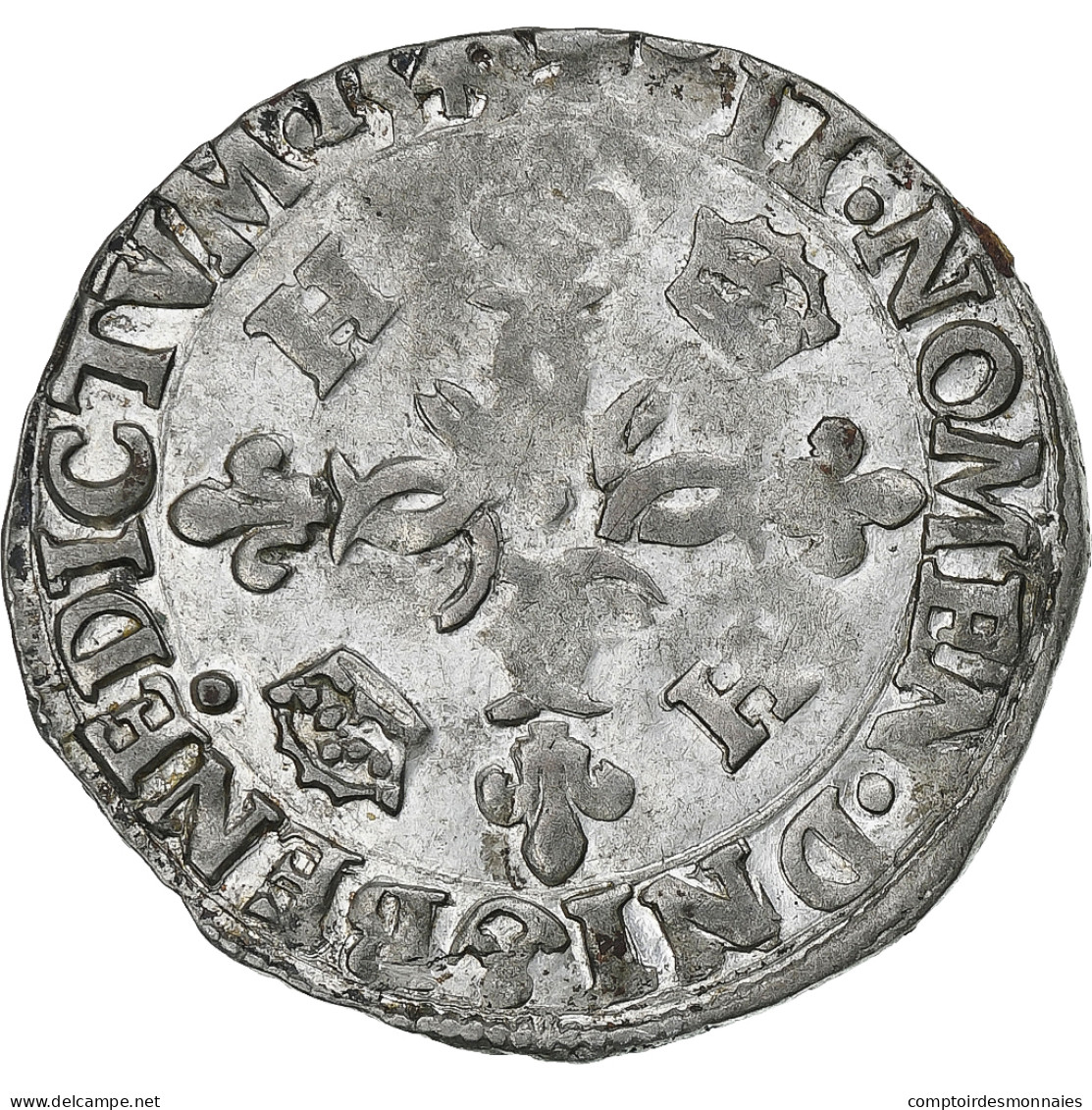 France, Henri II, Douzain Aux Croissants, 1549, Rouen, Billon, TTB, Gadoury:357 - 1547-1559 Enrique II