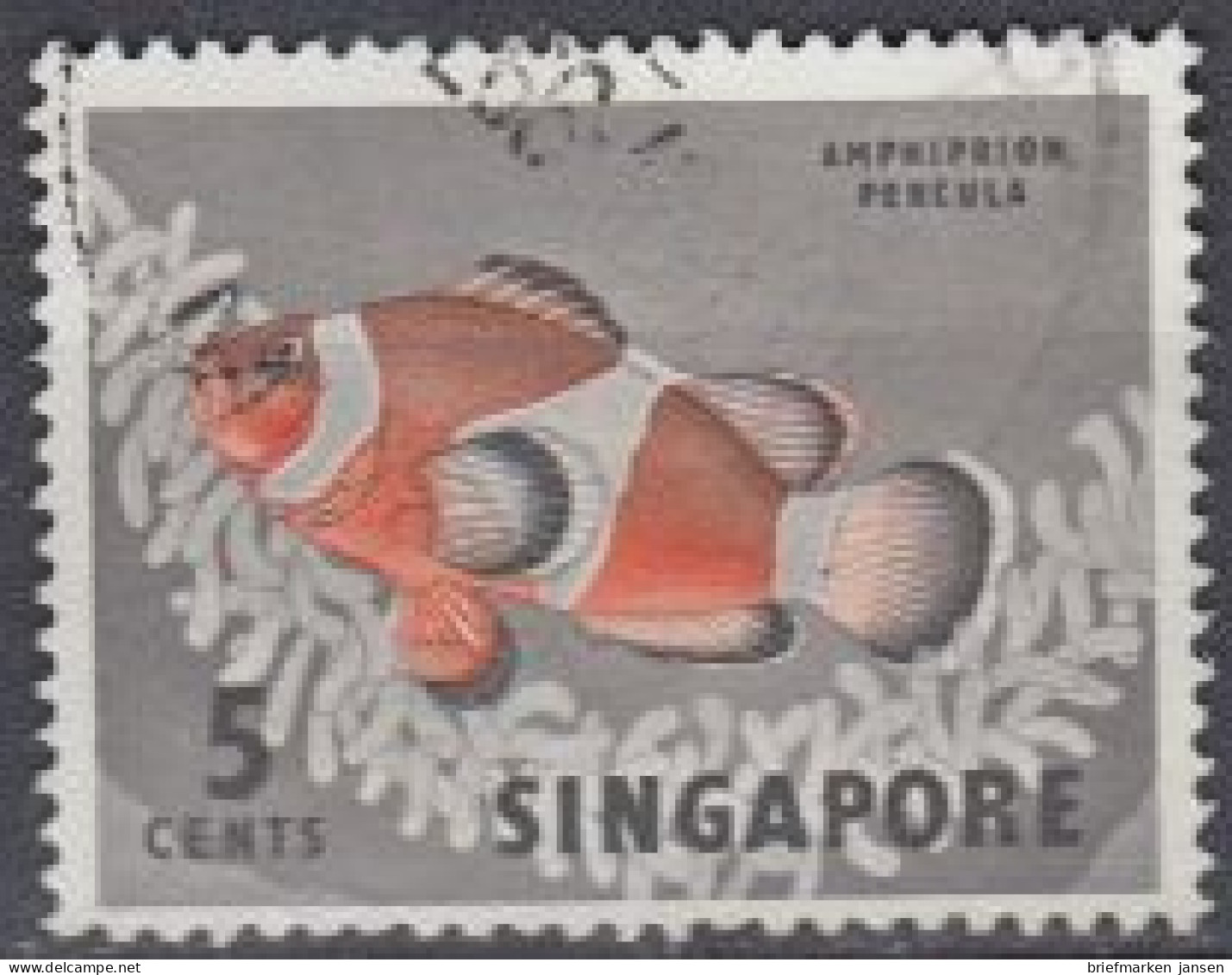 Singapur Mi.Nr. 56x Freim. Fauna Und Flora, Orangeringelfisch (5) - Singapore (1959-...)