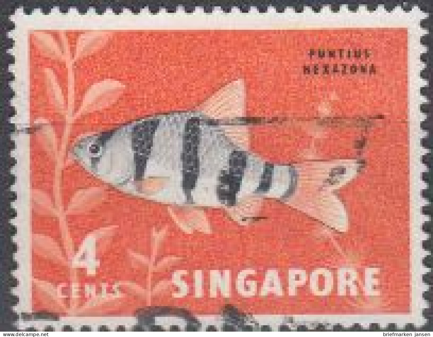 Singapur Mi.Nr. 55 Freim. Fauna Und Flora, Sechsgürtelbarbe (4) - Singapore (1959-...)