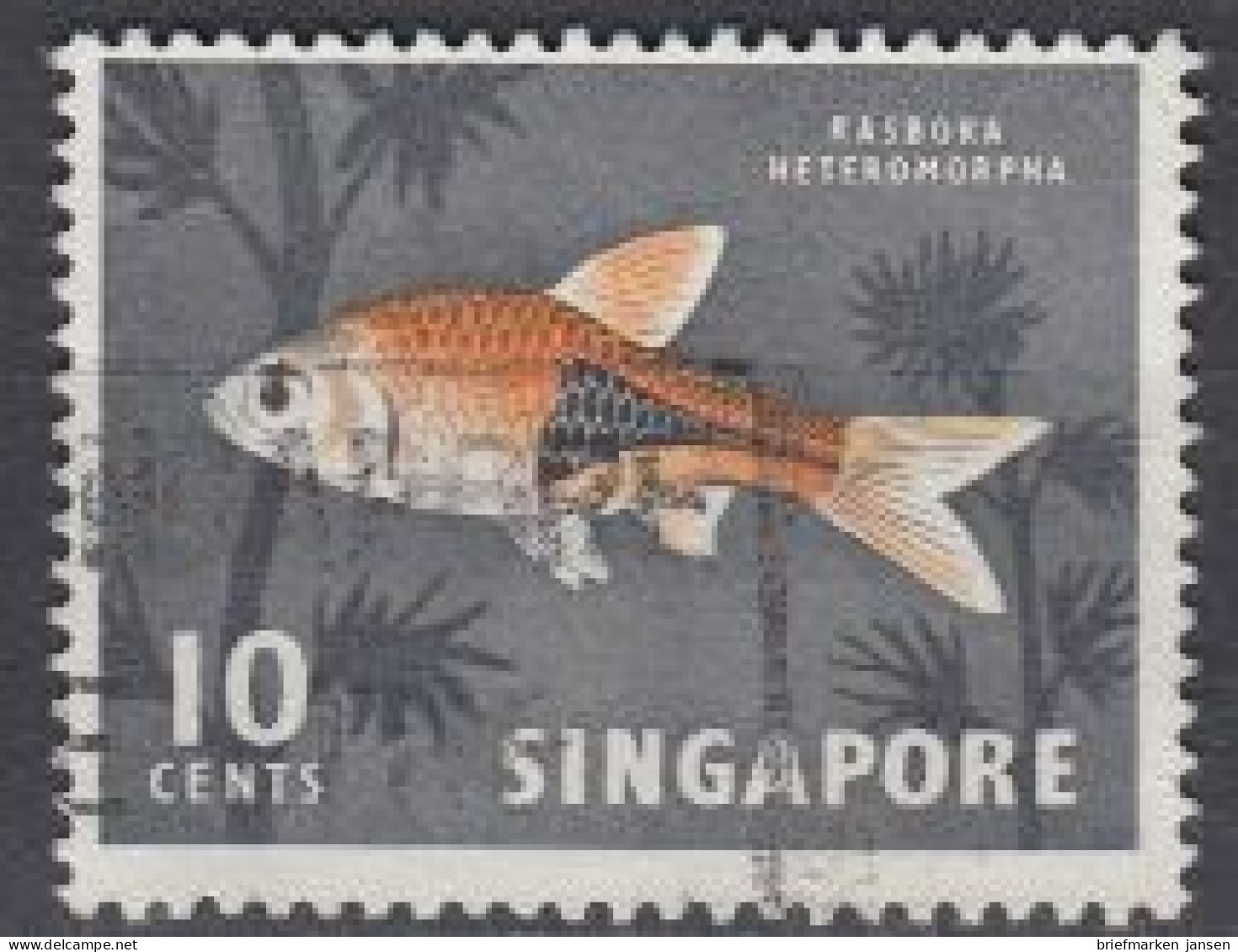 Singapur Mi.Nr. 59x Freim. Fauna Und Flora, Keilfleckbarbe (10) - Singapore (1959-...)