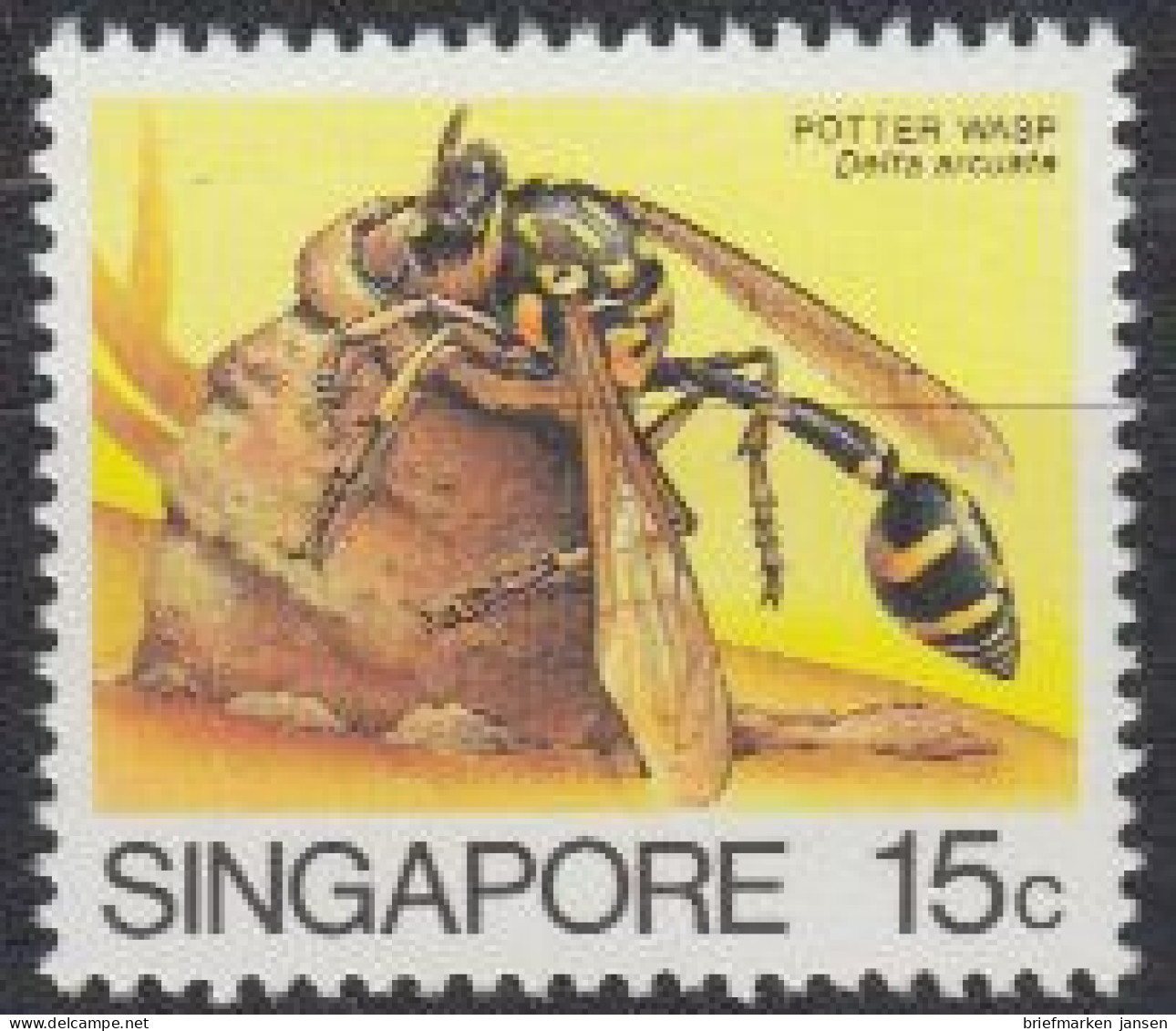 Singapur Mi.Nr. 465II Freim. Insekten, Wespe (15) - Singapour (1959-...)