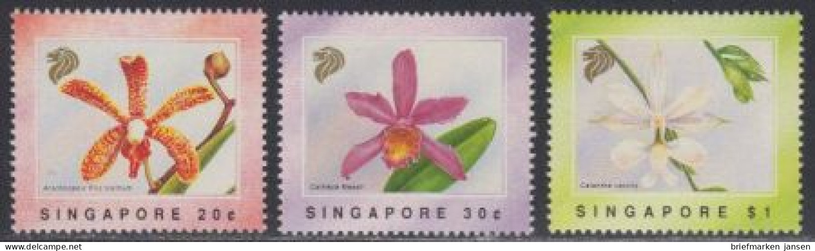 Singapur Mi.Nr. 633-35 Orchideen (3 Werte) - Singapore (1959-...)