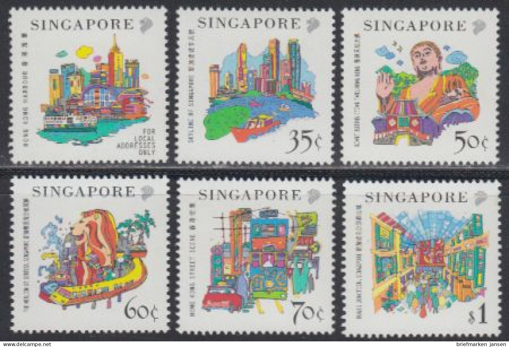 Singapur Mi.Nr. 947-52 Tourismus (6 Werte) - Singapour (1959-...)