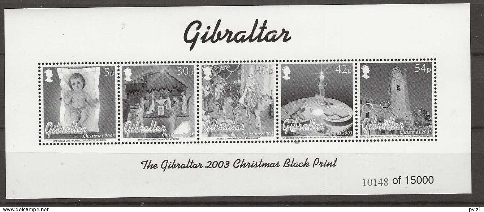 2003 USED Gibraltar Mi 1058-62 Blackprint - Gibraltar