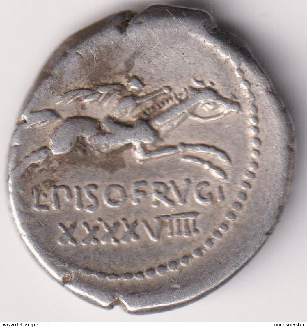 CALPURNIUS PISO FRUGI , DENARIUS 61 BC - République (-280 à -27)