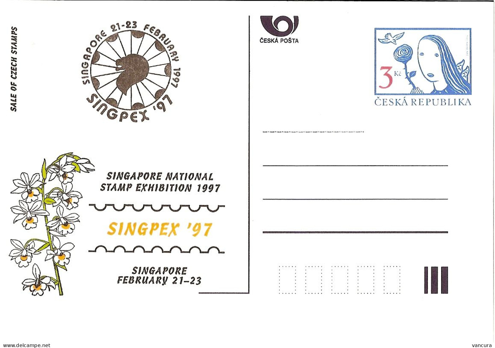 CDV A 21 Czech Republic Singpex 1997 Lion Cachet - Cartes Postales
