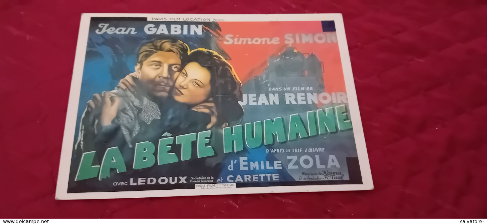 CARTOLINA  LA BETE' HUMAINE- JEAN RENOIR- RIPRODUZIONE - Cinema Advertisement