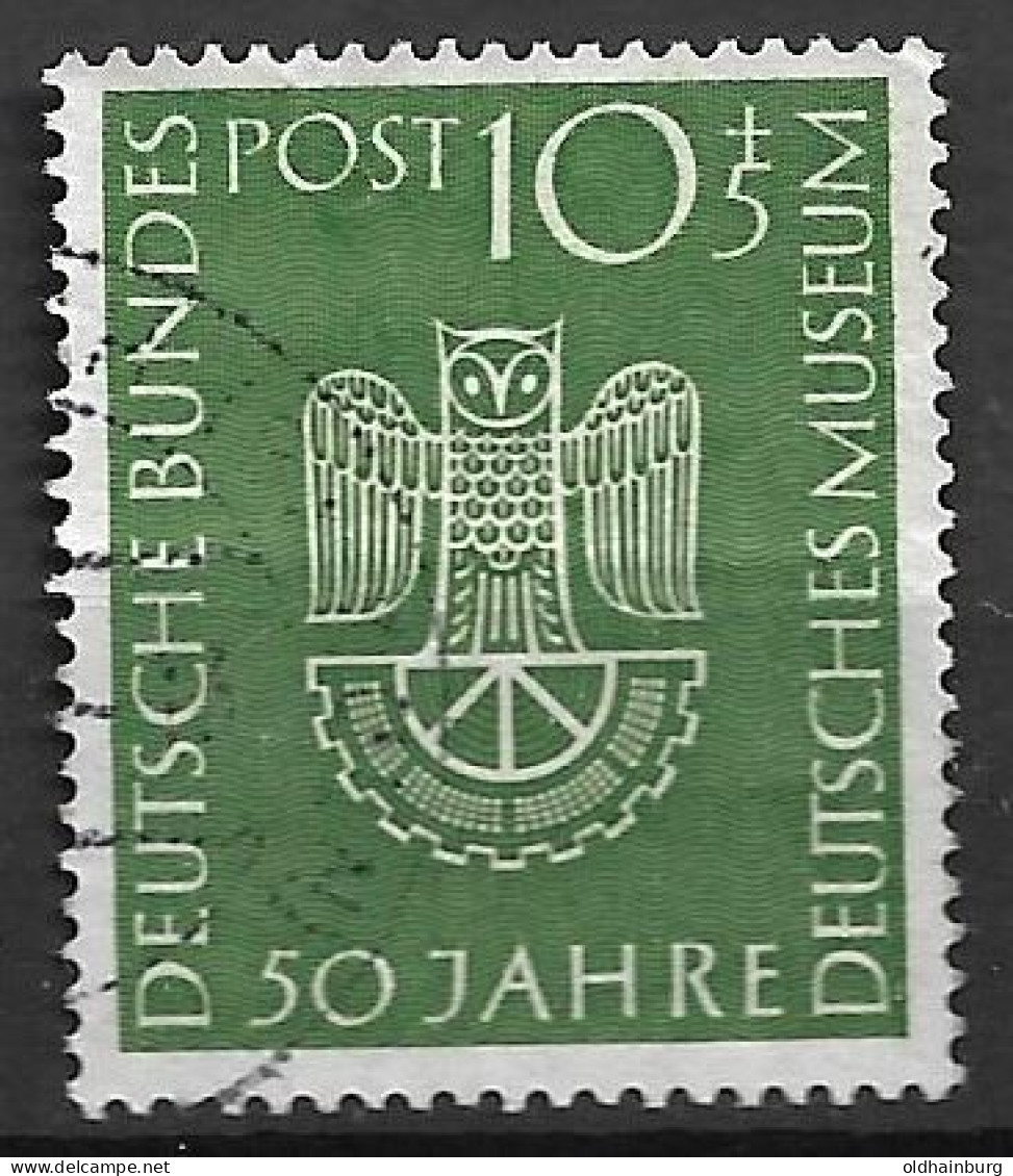 Bund 1953: Mi. 163 O Deutsches Museum München (32.-) - Gebraucht