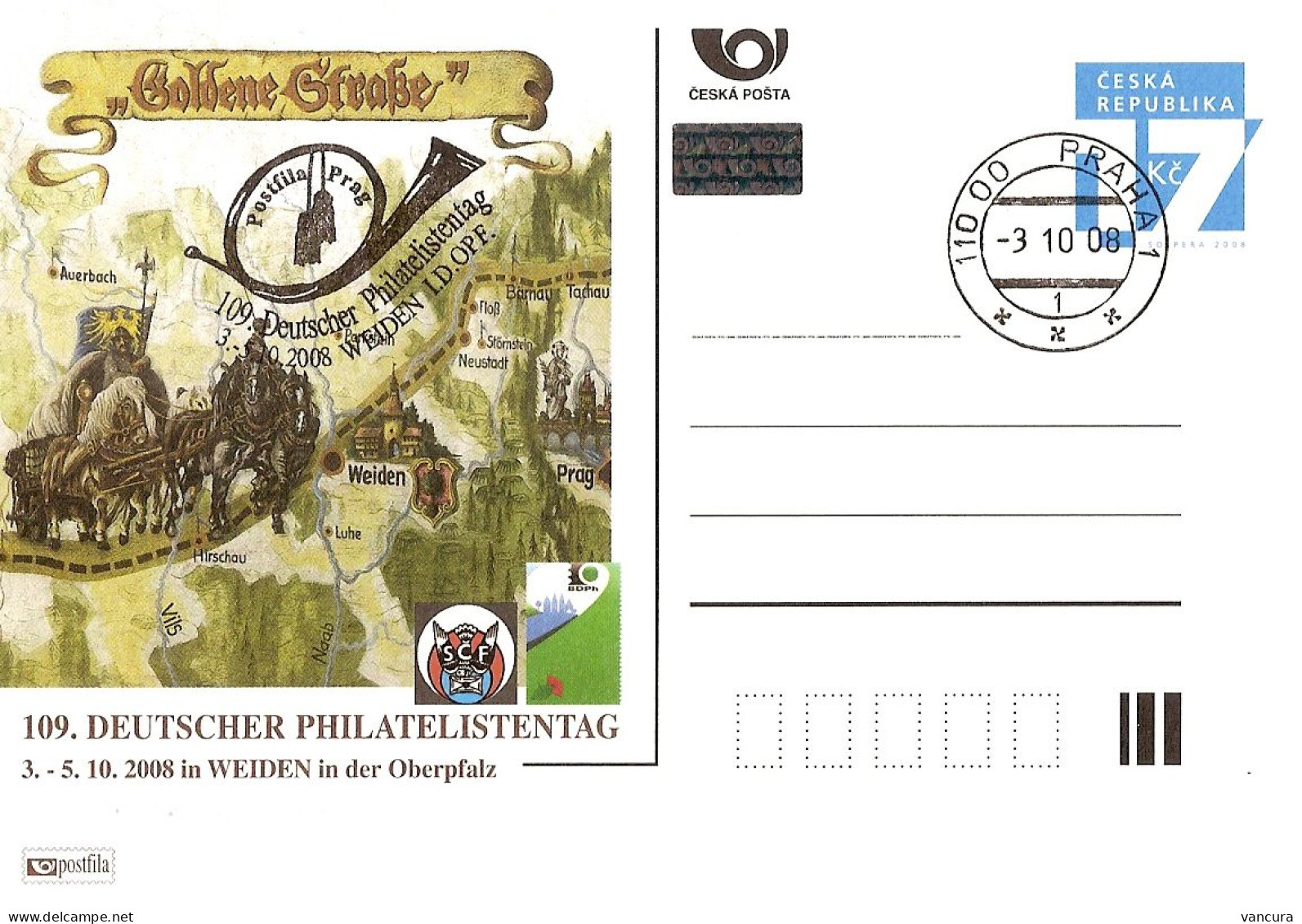 CDV A 159 Czech Republic Weiden Stamp Exhibition 2008 - Ansichtskarten