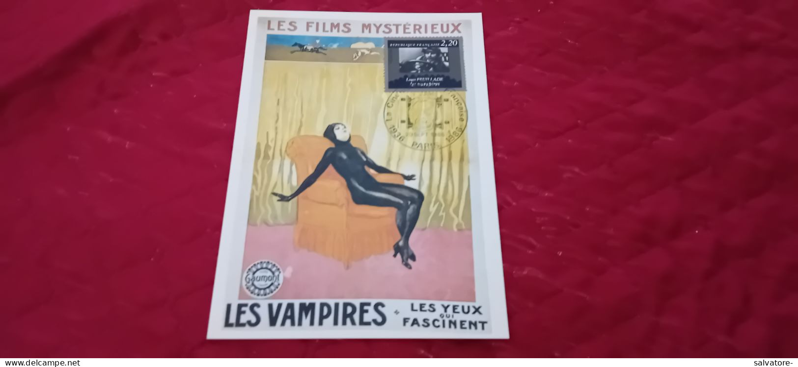 CARTOLINA  LES FILM MYSTERIUX LES VAMPIRES- 1986 - Publicité Cinématographique