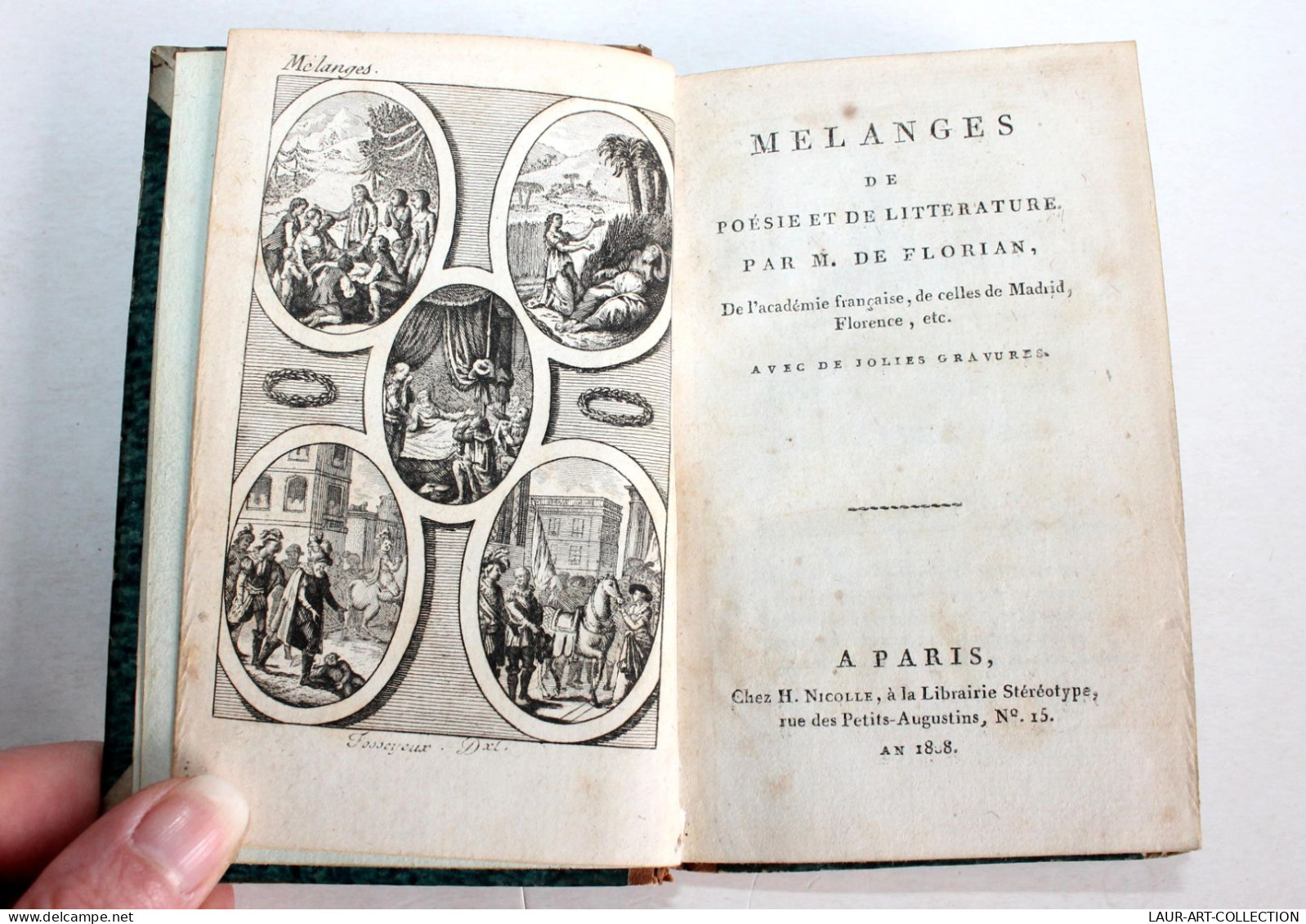 MELANGES DE POESIE ET DE LITTERATURE De DE FLORIAN + GRAVURES 1808 NICOLLE / ANCIEN LIVRE XIXe SIECLE (1803.32) - Französische Autoren