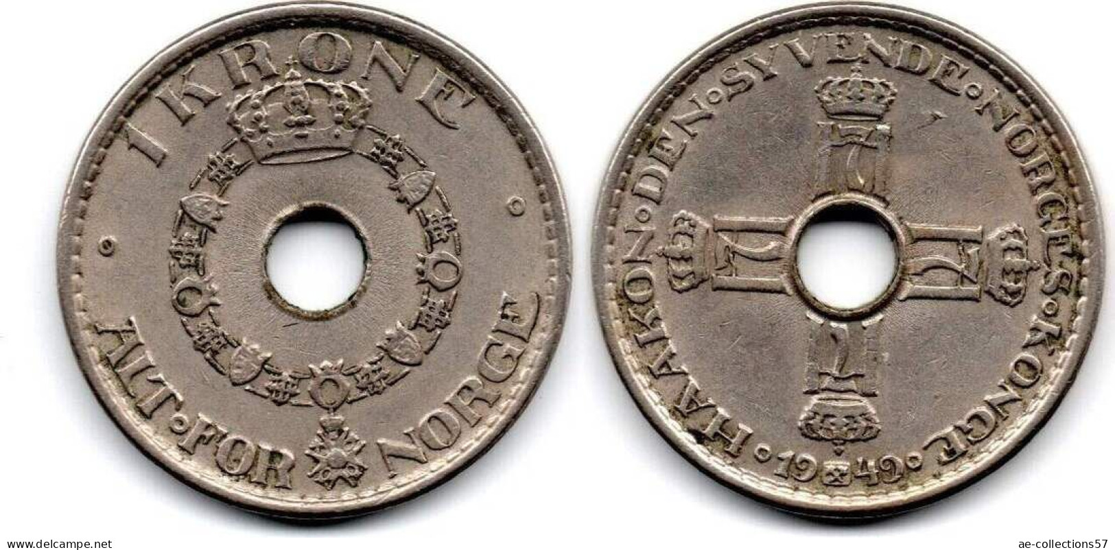 MA 31806 / Norvège - Norway - Norwegen 1 Krone 1949 TTB - Noruega