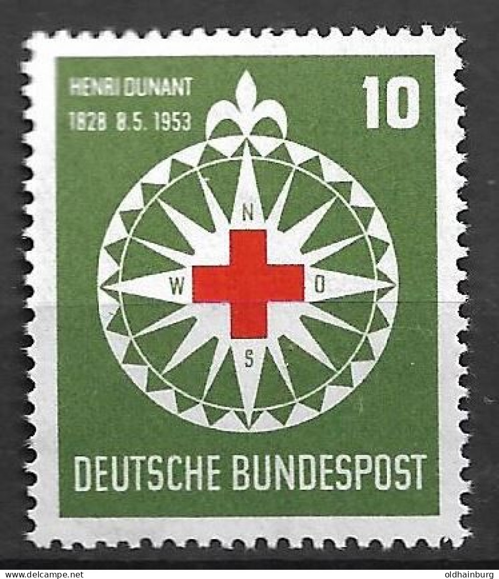 Bund 1953: Mi. 164 ** Henri Dunant, Rotes Kreuz (22.-) - Ungebraucht