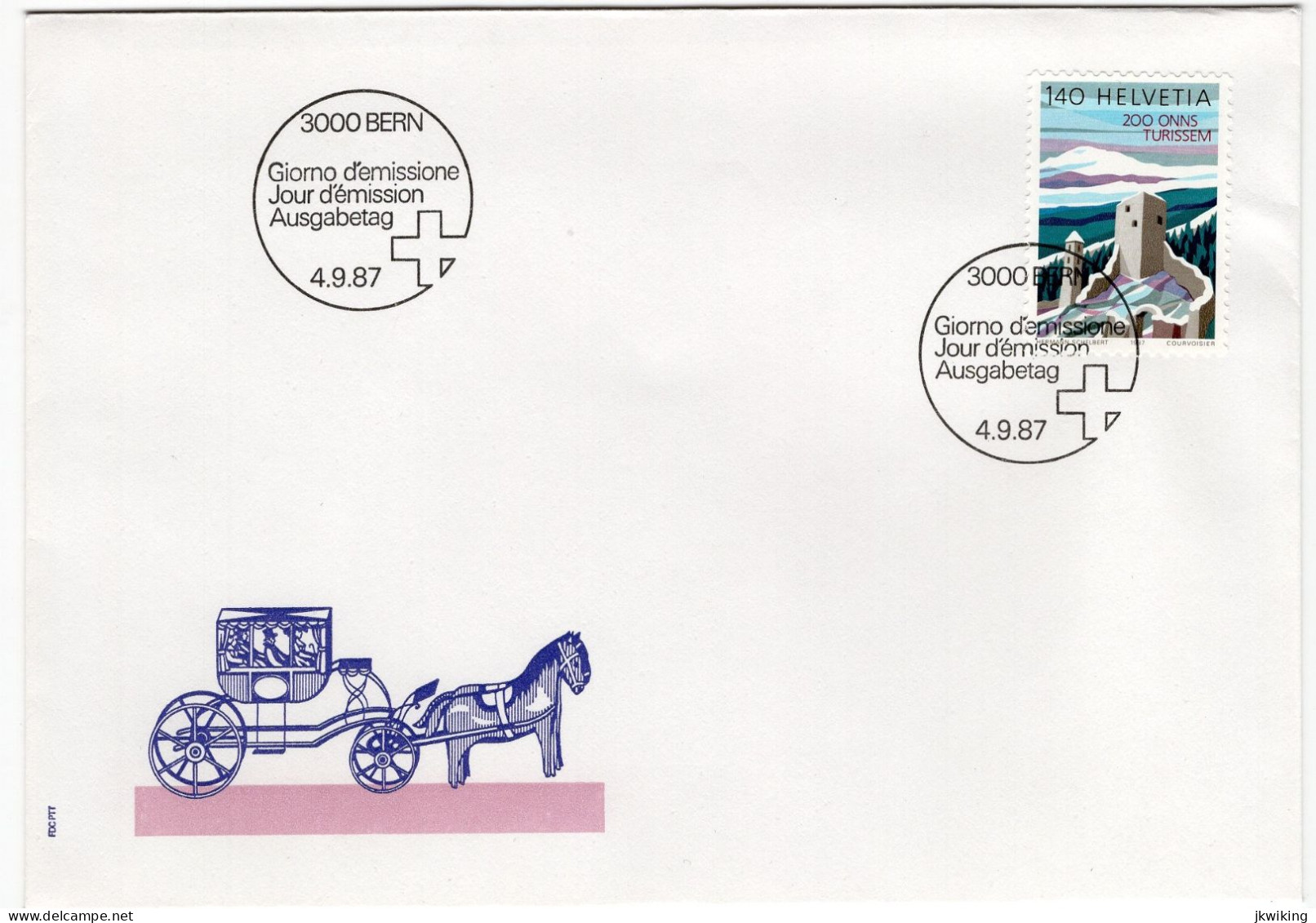 Switzerland  FDC 1987 50c-140c Tourism Industry Bicent - - Otros & Sin Clasificación