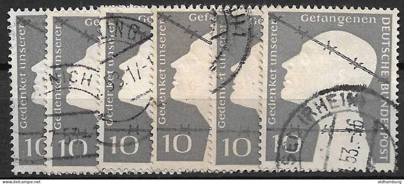 Bund 1953: Mi. 167 O Deutsche Kriegsgefangene 6 Stück Im Lot (3.-) - Gebraucht