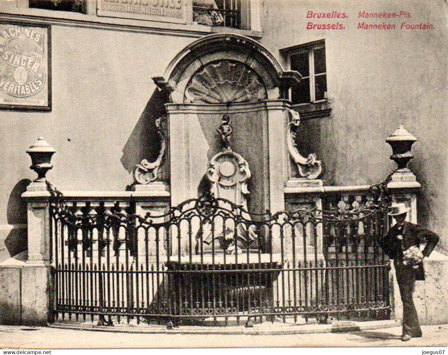 Belgique - BRUXELLES Manneken-Pis (Machines Singer Véritables) - BRUSSELS - Mannekan Fountain - Format 18x13,7cm - Beroemde Personen