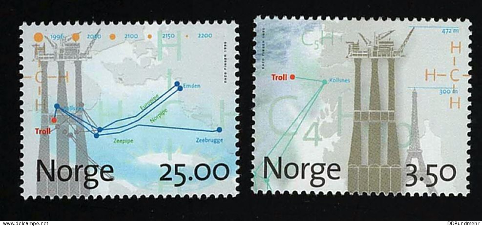 1996 Troll Field Michel NO 1211 - 1212 Stamp Number NO 1124 - 1225 Yvert Et Tellier NO 1168 - 1169 Xx MNH - Neufs