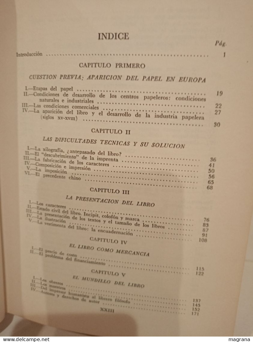 La Evolución de la Humanidad. La Aparición del libro. UTEHA. 70. L. Febrero y H. J. Martin. 1962. 439 pp.