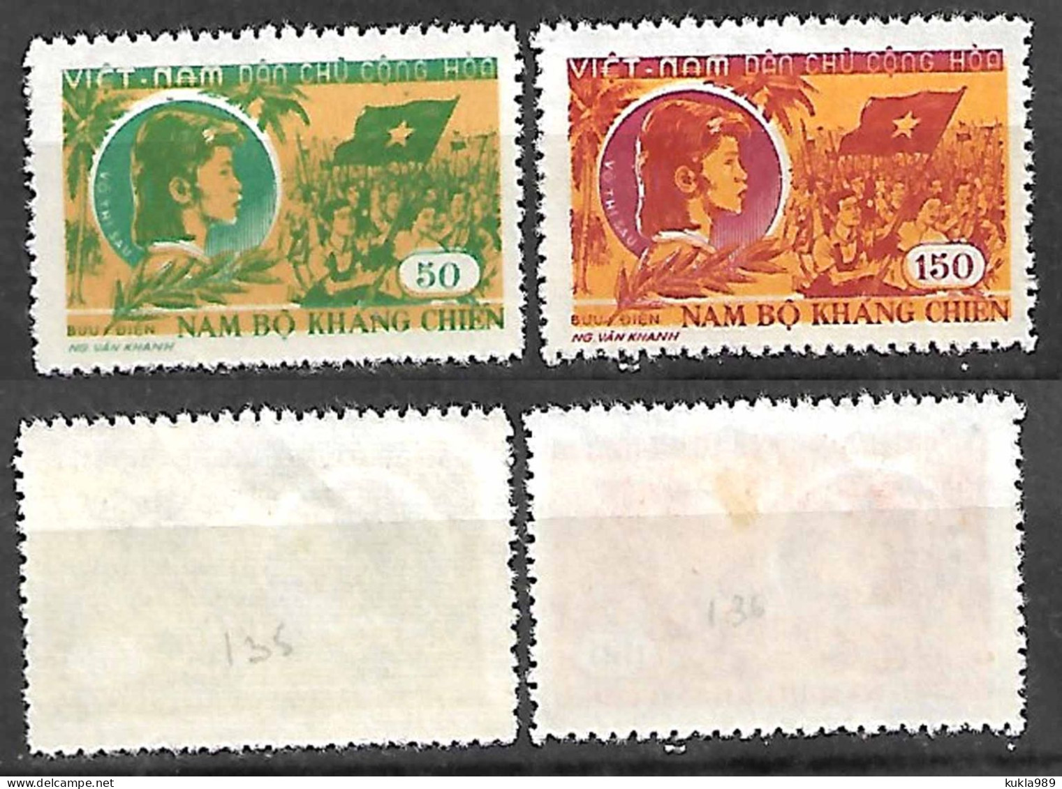 NORTH VIETNAM STAMPS 1958 , Sc.#80-81, MLH - Viêt-Nam