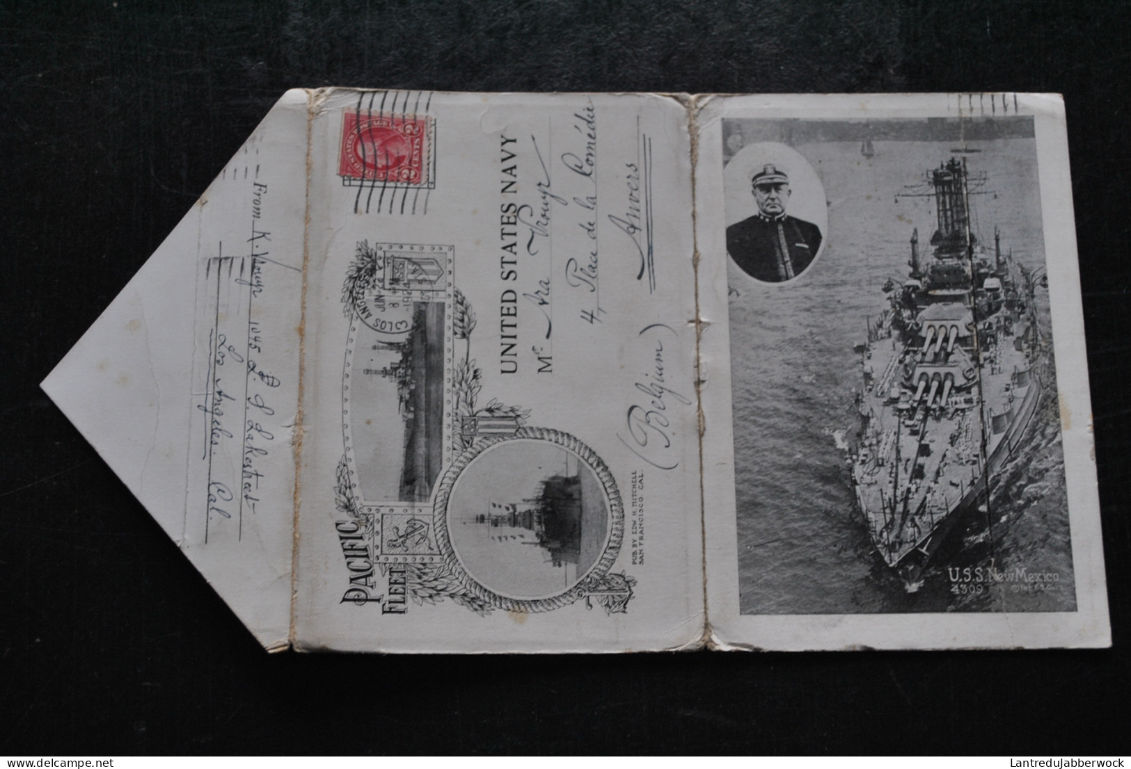 Pacific Fleet United States Navy US Carnet 18 Cartes Postales Dépliantes Sous Enveloppe Cuirassé Destroyer USS Croiseur - 1914-18