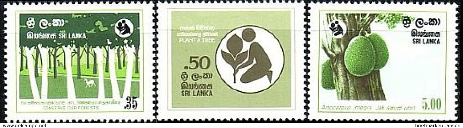 Sri Lanka Mi.Nr. 567-569 Erhaltung Der Wälder (3 Werte) - Sri Lanka (Ceilán) (1948-...)