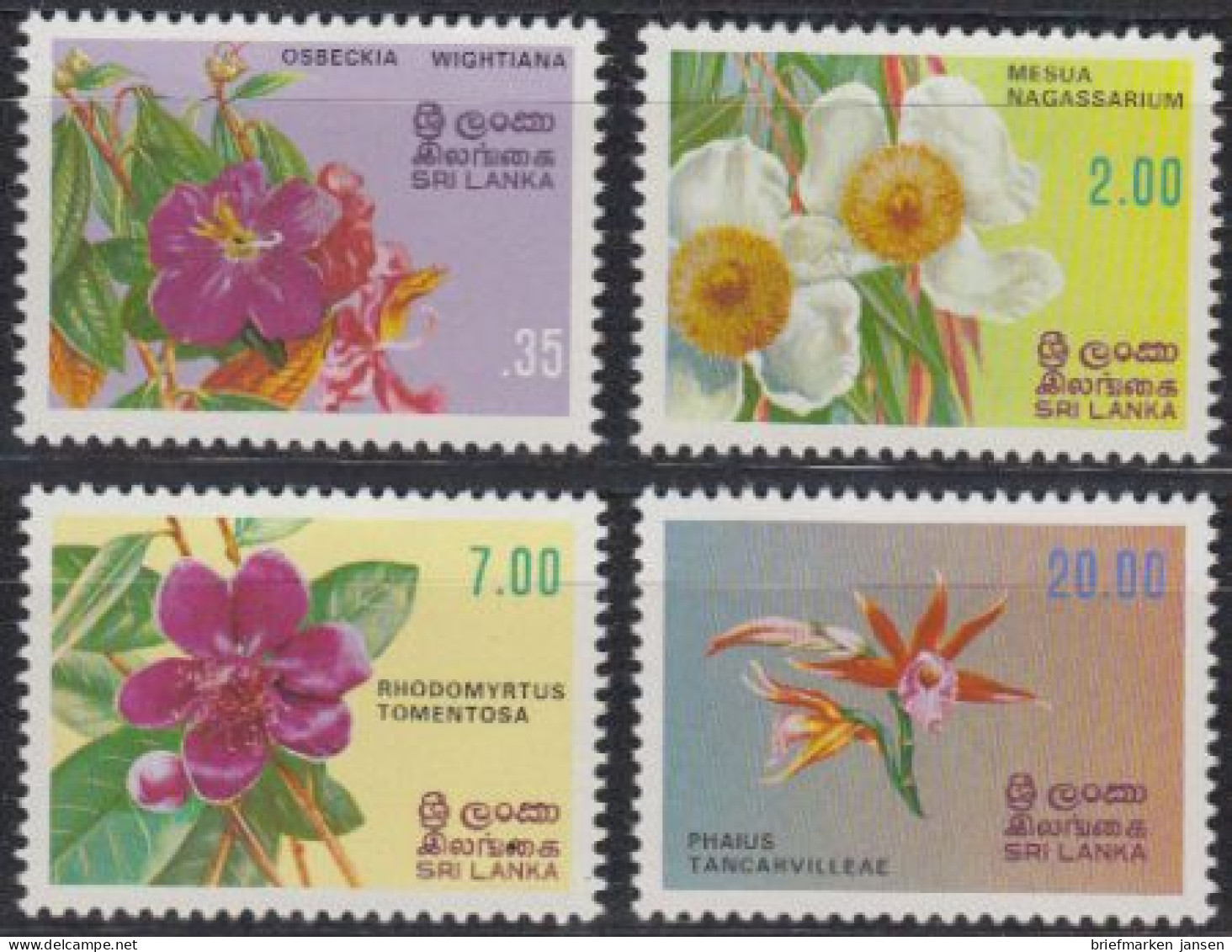 Sri Lanka Mi.Nr. 576-579 Blumen (4 Werte) - Sri Lanka (Ceylon) (1948-...)