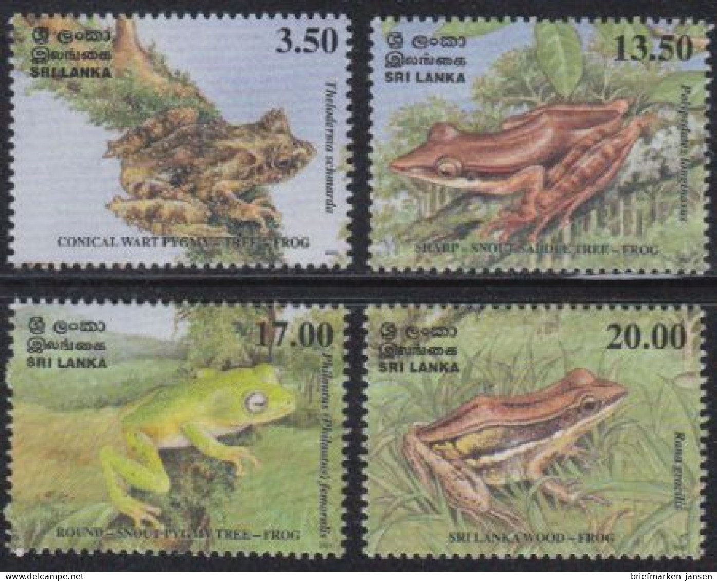 Sri Lanka Mi.Nr. 1322-25 Amphibien (4 Werte) - Sri Lanka (Ceylan) (1948-...)