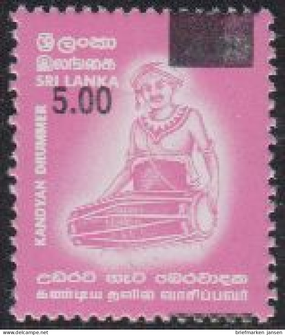 Sri Lanka Mi.Nr. 1618 Freim. Trommler, MiNr. 1313 Mit Aufdruck (5,00 A.4,00) - Sri Lanka (Ceylon) (1948-...)