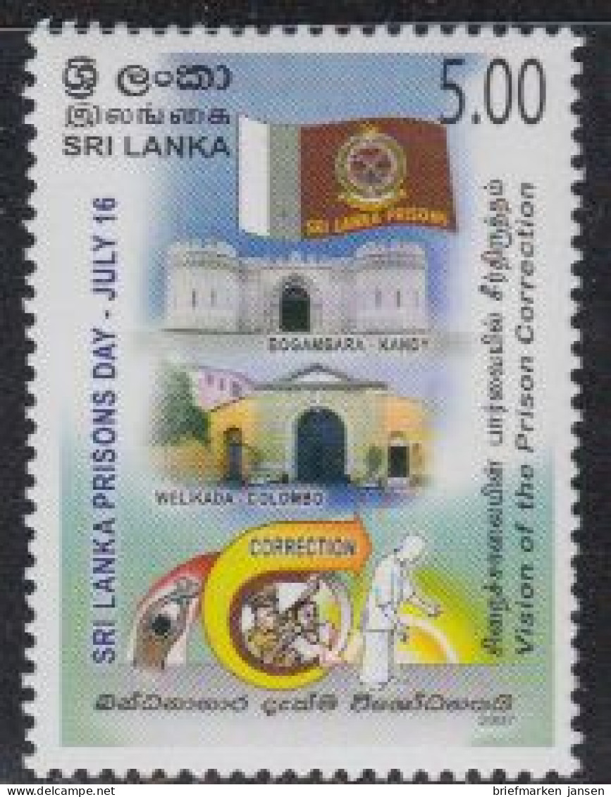 Sri Lanka Mi.Nr. 1640 Tag Der Gefängnisse, Flagge, Gefängnisse (5,00) - Sri Lanka (Ceylon) (1948-...)