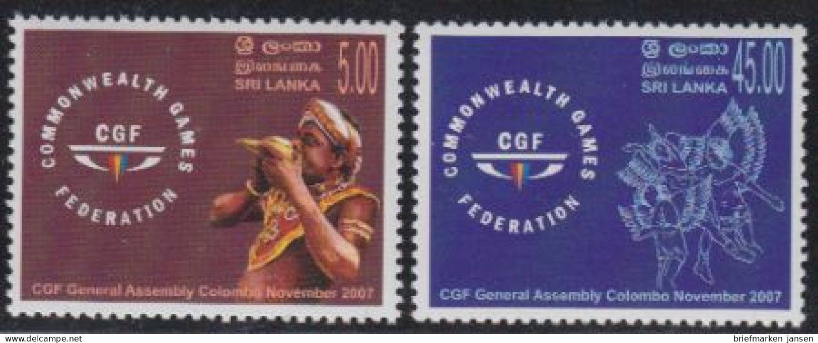 Sri Lanka Mi.Nr. 1670-71 Generalvers. Commonwealth Games Federation (2 Werte) - Sri Lanka (Ceylon) (1948-...)
