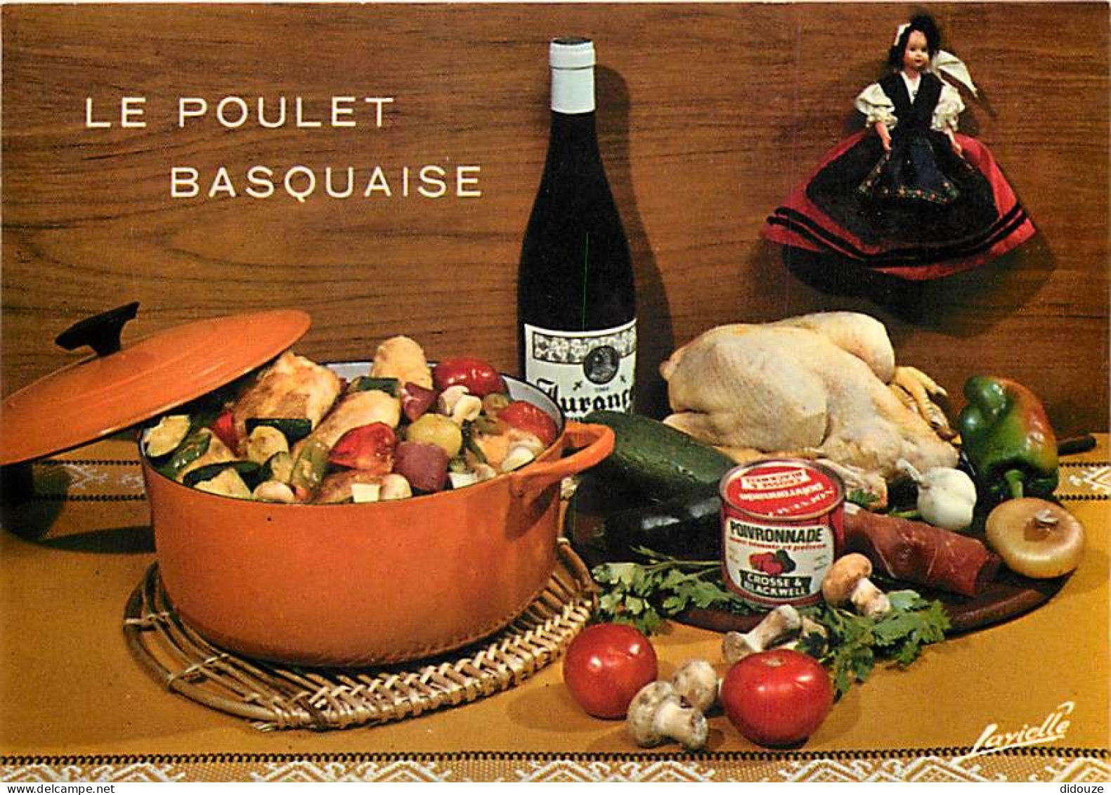 Recettes De Cuisine - Poulet Basquaise - Bouteille De Vin - Gastronomie - CPM - Voir Scans Recto-Verso - Recepten (kook)